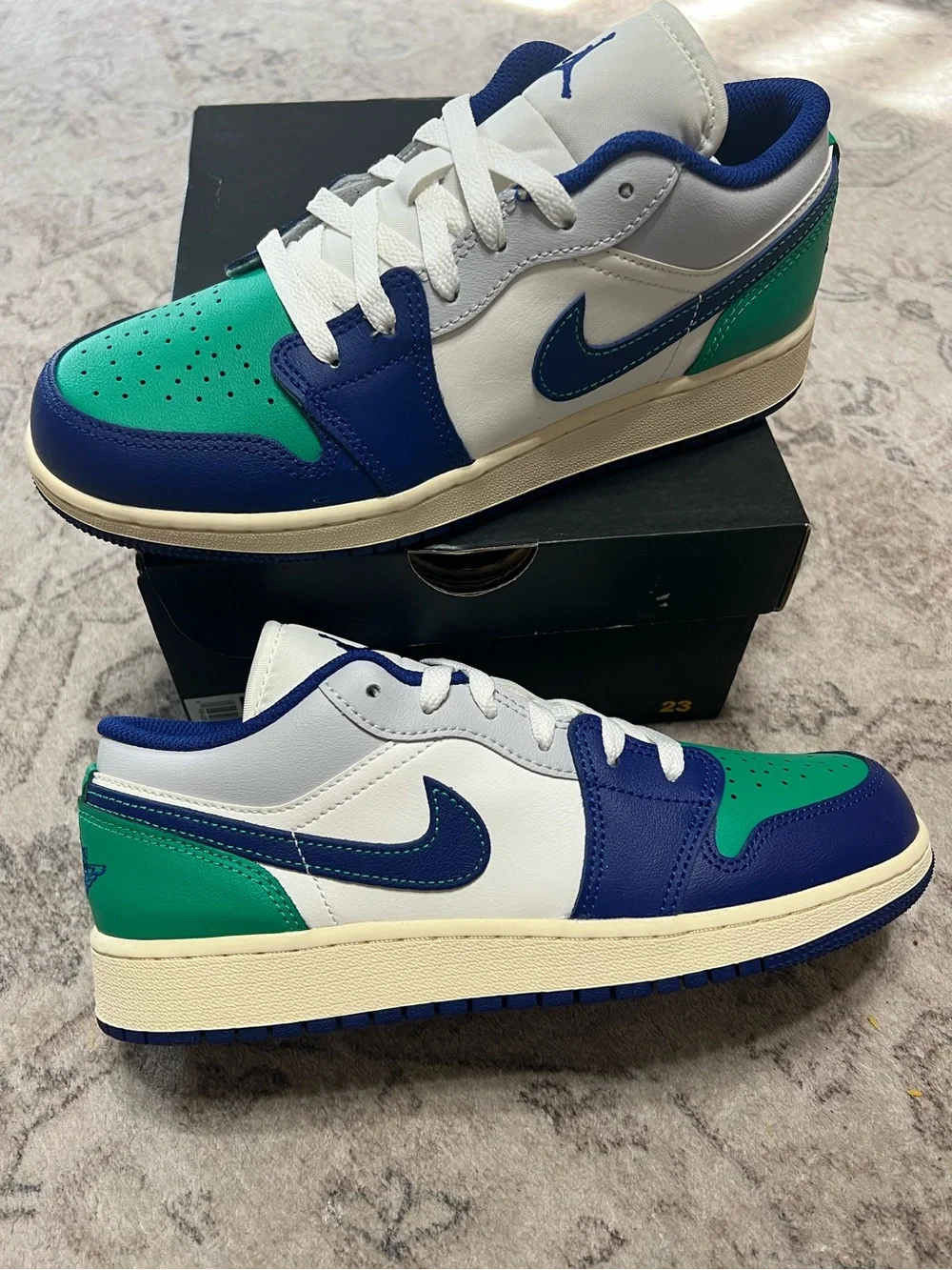 Air Jordan 1 Low Sail/ Deep Royal Blue 8 Women’s size or 6.5 Youth
